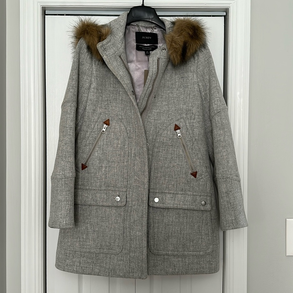 J.Crew Chateau Parka in Italian Stadium-Cloth size 8P